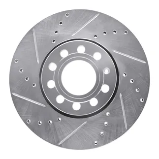 R1 Concepts EDZ-74041L Brake Rotor Drilled and Slotted Silver